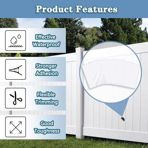 Vinyl Siding Repair Patch Kit, Vinyl Siding Repair Kit Self-Adhesive Vinyl Siding Patch Repair Tape PVC Vinyl Fence Patch Kit for House Vinyl Siding Cover Any Cracks Holes Blemishes - 6 Patches - view 4