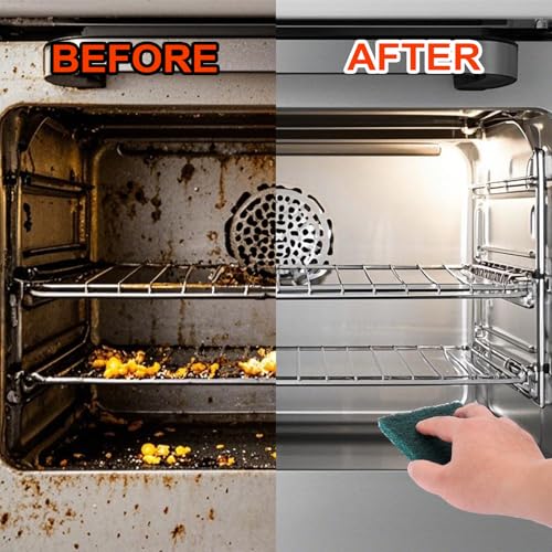 Heavy Duty Oven Cleaner Tools, Oven Cleaning Accessories, Oven Cleaning Kit with Crevice Cleaning Brush, Razor Blade Scraper, Pumice Stone, Cleaning Rags - view 2