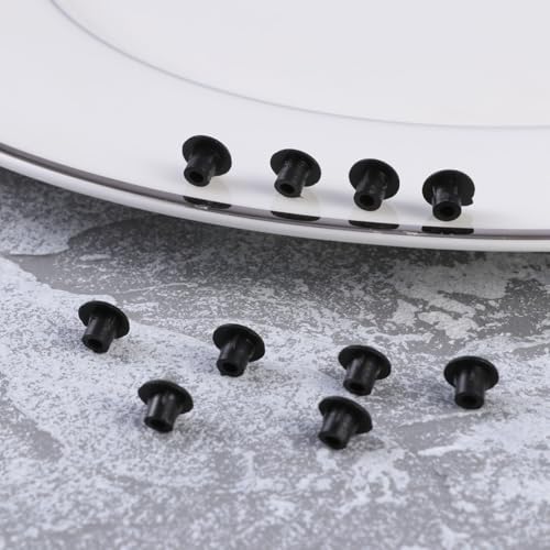 100 Pcs Cabinet Hinge Screw Covers Decorative Caps Black Plastic - view 3