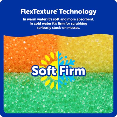 Colors Kitchen Sponges - Scratch-Free Dishwashing Sponges & Sponge for Kitchen Sink, Bathroom & Household Cleaning - BPA-Free Polymer Foam (3 Count) - view 3