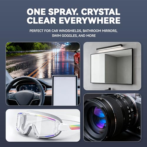 Spray Anti-Fog Interior - for Car Windshield, Bathroom Mirrors, Swim Goggles - Long-Lasting Clarity, Streak-Free Formula 100ML - view 3