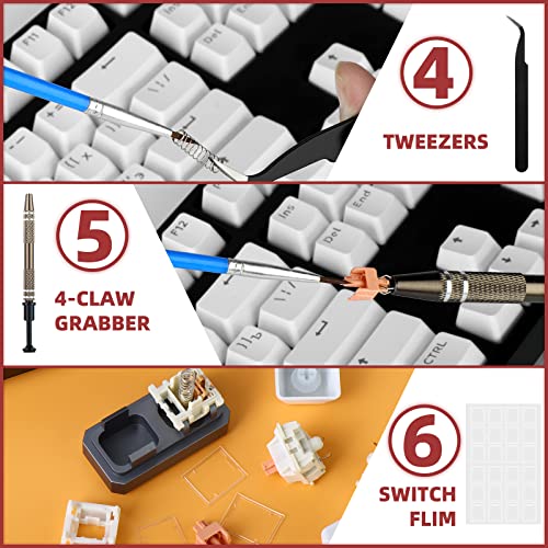 RUNJRX 44 Keyboard Switches Acrylic Lube Station,Switch Films 120Pcs,Switch Opener for MX Cherry Kailh Akko,Lube Tool for Mechanical Keyboard - view 4