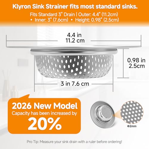 Kitchen Sink Drain Strainer 3-Pack, Food Catcher Drain Cover, 3.5" Fit - view 2