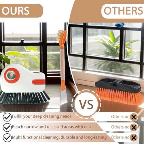 Groove Cleaning Brushes 2 in 1 Window Track Cleaner Cleaning Tools, Multifunction Hard Bristle Grout Crevice Cleaning Brush with Scraper for Kitchen Stove Sink, Sliding Door Track, Window Sill, 2PCS - view 7
