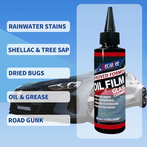 Oil Film Remover for Car Windshield - Glass Cleaner Spray Anti-Fog Rain Repellent - Removes Grease Silicone Water Spots Road Grime - Interior Exterior Windows (2, Fluid Ounces) - view 6