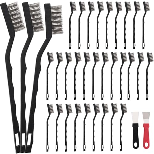 30 PCS Mini Nylon Brush Set，Masonry Brush Nylon Bristle