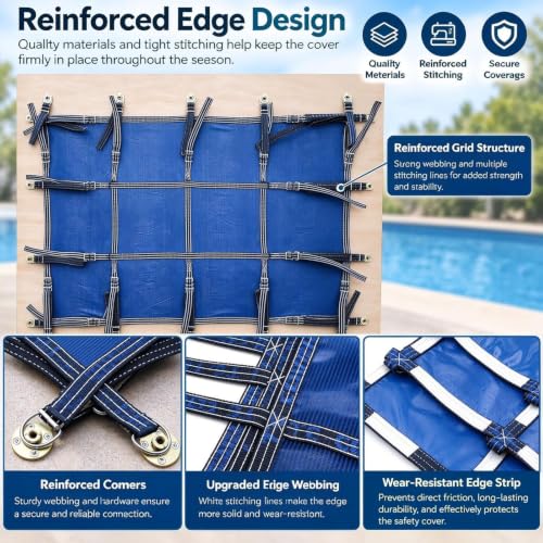 Round Inground Pool Cover for Concrete Wood Deck, Inlcude Installation Kit - view 7
