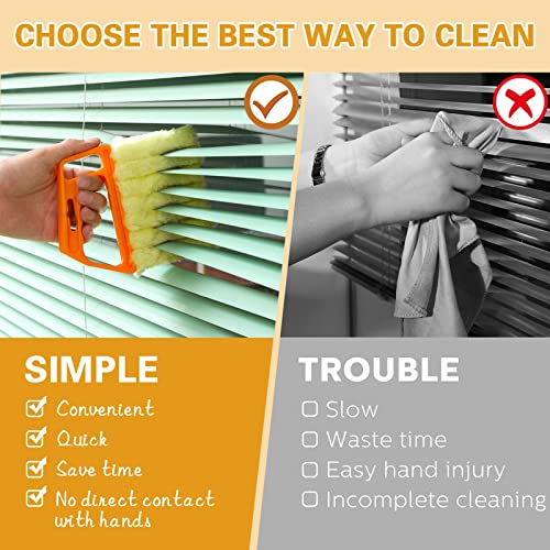 10 Pcs Venetian Window Blind Cleaner Duster Tool Set, Mini Blind Cleaner Duster Brush, Hand Held Air Conditioner Shutters Duster, Dirt Cleaner for Blind, Fan, Air Conditioner, Window Groove Gap (Blue) - view 2