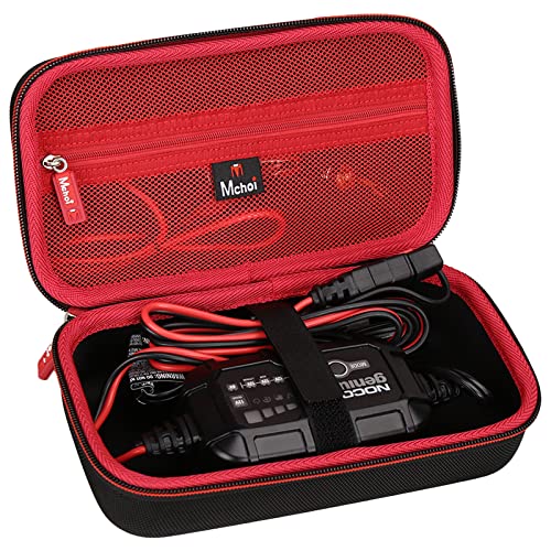 Hard Travel Case for NOCO GENIUS5 Battery Charger - Protective EVA Storage Bag Compatible with 5-Amp Fully-Automatic Smart Charger, Carrying Organizer for Cables & Accessories (Case Only)