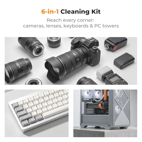 6-in-1 Keyboard Cleaning Brush Kit for Camera, Lens, PC,Black - view 2