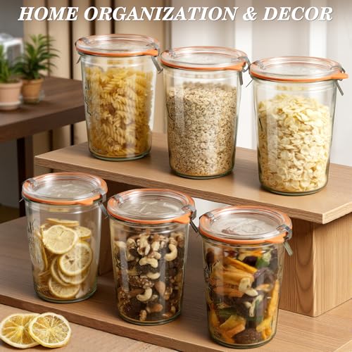 Sourdough Starter Jars 27 oz 2 Pack, Canning Jars with Glass & Plastic Lids - view 7