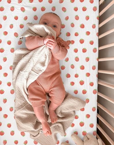 Mini Crib Sheets 2 Pack, Muslin Cotton Nursery Bedding, 24" x 38" - view 6