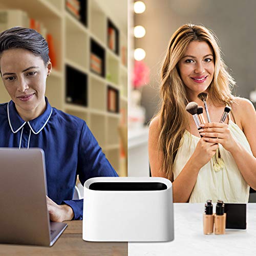 0.4 Gal Mini Trash Can for Desk with Inclined Opening (White) - view 7