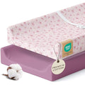 Pobi Baby Changing Pad Cover for Girls, Soft Cotton, 2 Pack (Blossom)