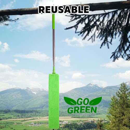 Retractable Gap Dust Cleaner Under Appliance Cleaning Tool, Flat Duster for Under Refrigerator Fridge Stove Couch Bed, Skinny Thin Duster for Tight Spaces - view 6