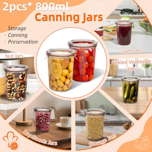 2 Pack Canning Jars Sourdough Starter,Wide Mouth Glass Storage Container - view 3