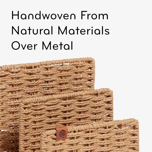 Woven Letter Sorter, Rattan-Inspired Wicker Style Office Organization Supplies, 1 Count - view 4