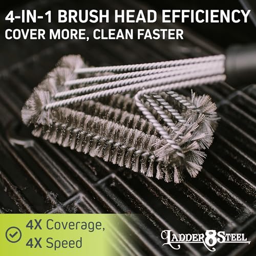 Heavy Duty Grill Brush for Outdoor Grill – Safe Grill Brush Designed by Firefighter | Barbecue Grill Brush & BBQ Brushes for Grill Cleaner | Durable & Safe for All Grates - view 3
