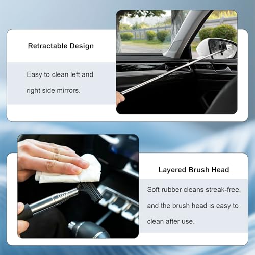 Rearview Mirror Wipers Which Can Be Freely Extended And Retracted (8.5-38.6 In) The Reversing Mirror Wipers Can Be Used In Various Scenarios And Are Suitable For Most Vehicle Models - view 5