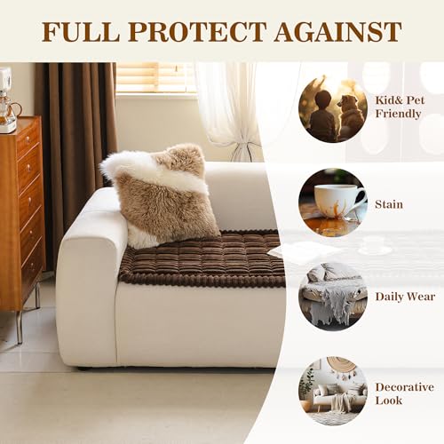 Couch Covers for Dogs, Sofa Cover for 3 Cushion Sofa, Chococlate - view 3