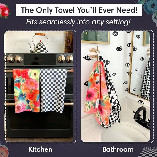 Microfiber Hand Towel & Washcloth Set, Double-Sided Waffle Weave Set of Two - view 2