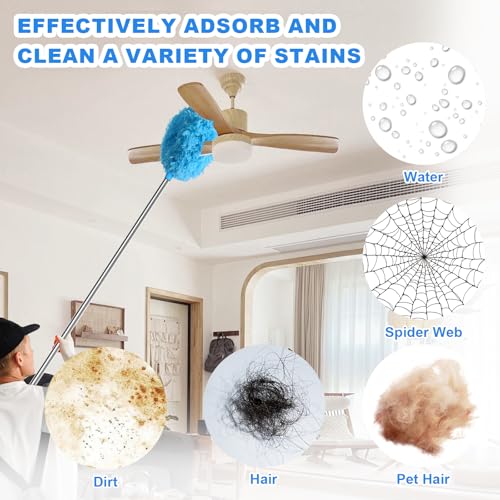 Ceiling Fan Cleaner Duster, Adjustable Microfiber Duster,Blue - view 4