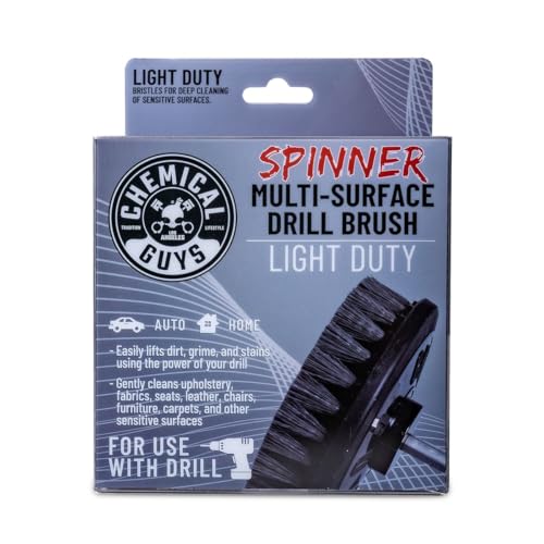 ACC506 Light Duty Spinner Multi-Surface Drill Brush Attachment (Fits Any Standard Drill - Power Scrubber Removes Stains & Gently Cleans Upholstery, Fabric and Carpet), Gray - view 3