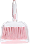 Mini broom and dustpan set - mini whisk set for desk, housekeeping, office, kitchen, pet nest, etc., daily cleaning necessity plastic mini dustpan set, pink
