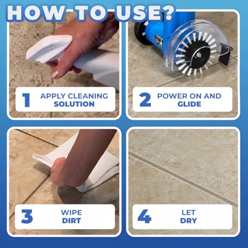 Electric Stand-Up Grout Cleaner | Lightweight Tile Floor Scrubber Machine - view 4