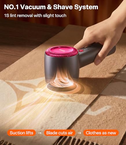 Rechargeable Fabric Shaver Electric Lint Remover 3-Speed Remove Fuzz, Pilling for Cashmere, Wool, Clothes, Sweater, Coat, Furniture, Clothes depiller with Replacement Blades - view 5