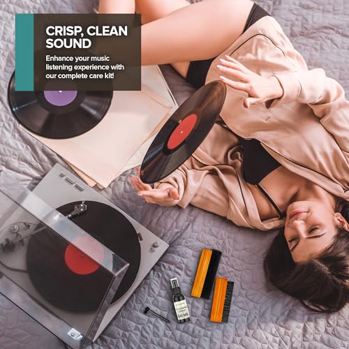 Vinyl Record Cleaning Kit – 6-Piece Set with Vinyl Cleaner Spray, Anti-Static Velvet Brush, Needle Cleaning Gel & Brush, Drawstring Duster Bag - view 7