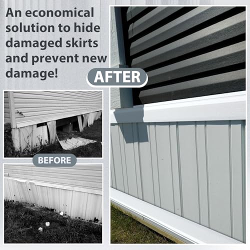 20 Pack Mobile Home Skirting Bottom Guard Panels Vinyl Trim White - view 4
