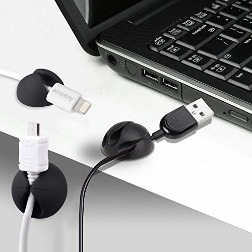15 Pack Long Lasting Cable Clips, Desktop Cord Holder & Hook, Charging Power Cable Drop, Adhesive Wire Organizer & Management System for TV PC Laptop Home Office Nightstand Desk - CLIP02 - view 2