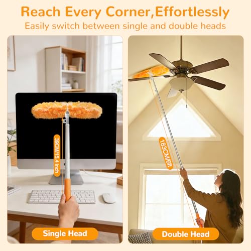 6 ft Extendable Duster Handle with 50 Refills, Compatible with Swiffer - view 2
