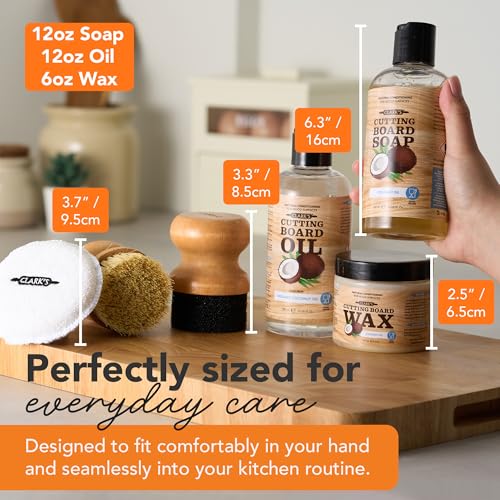 Cutting Board Care Kit with Coconut Oil - Includes Wax, Soap, Scrub Brush, Buffing Pad, and Applicator - for Kitchen Countertops, Butcher Blocks, Wooden Bowls and Utensils - Food Safe - view 6