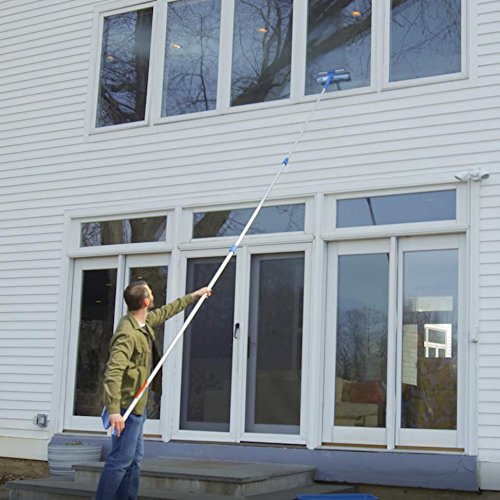 Professional 2-in-1 Squeegee and Scrubber, 14” Window Cleaning Tool with Streak-Free Results, Commercial and Residential Use, Microfiber Sleeve to Clean without Scratching - view 5