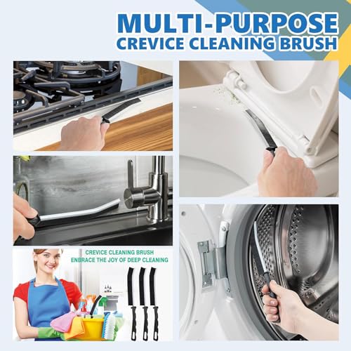 Crevice Cleaning Brush Set (12 Pack) – Hard Bristle Gap Cleaning Tool for Window Tracks, Grout & Bathroom Corners – Thin Deep Cleaning Brush for Kitchen Sink, Sliding Door Tracks & Tight Spaces - view 3