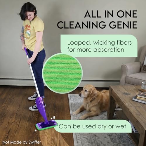 Turbo Mops Reusable Floor Mop Pads - Pack of 2, Machine Washable, 12-inch Microfiber Mop Refills - Compatible with Swiffer Wet Jet - Household Cleaning Tools - view 6