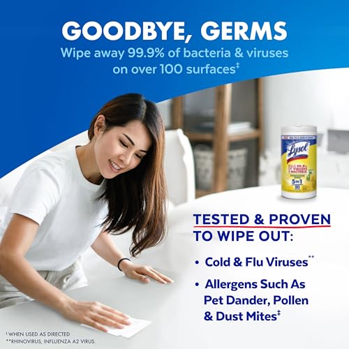 Disinfecting Wipes, Cleaner, Lemon + Linen + Mango, 80 ct. (3 Pack) - view 2