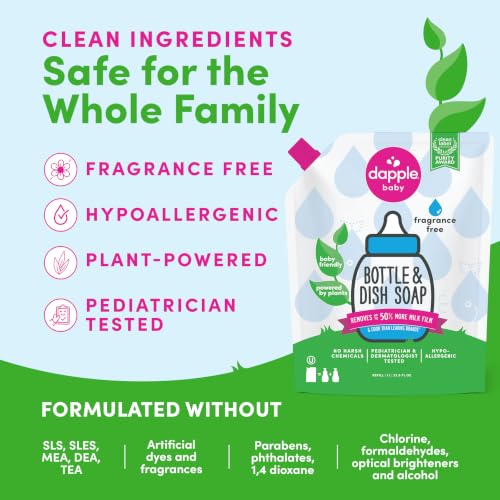 Baby Fragrance-Free Bottle & Dish Soap Refill Pouch - (2 Pack) 33.8 fl oz - Plant-Powered Cleaner for Baby Bottles, Pump Parts, and Sippy Cups - view 4