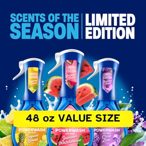 Dawnn Powerwash Dish Spray Bottle Set, Spring Variety Pack, 1 Spray Bottle + 2 Refills, 48 fl. oz, with Non-Scratch Scrubber Sponge (2 count) - view 2