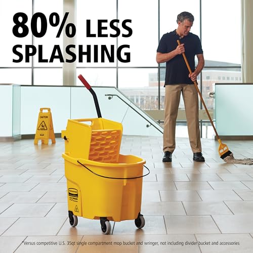 WaveBrake 35QT Side-Press Mop Bucket, Yellow - view 5