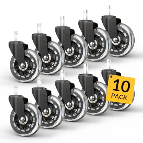 Office Chair Wheels Universal Fit Roller Blade Casters 10 Pack