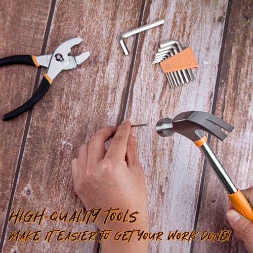 39-Piece Household Tool Set, Orange Hand Kit With Storage Case - view 3