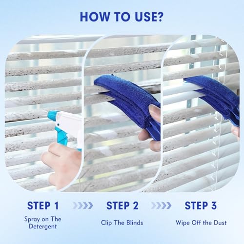Blind Cleaner Duster Brush, 2-Pack Window Blind Cleaner Tool with 6 Washable Microfiber Sleeves, 3-Arm Venetian Duster for Wood & Mini Blinds, Shutters, AC Vents and Car Air Vents - view 4