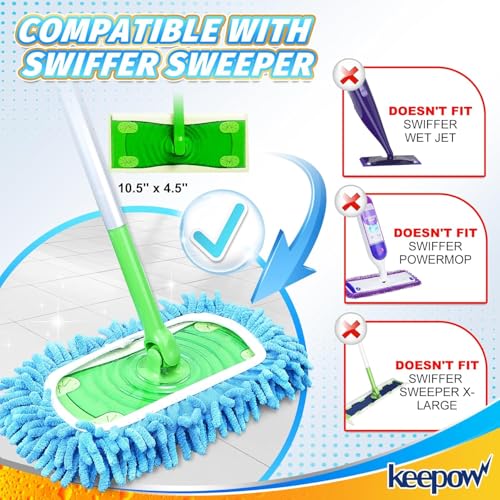 4 Pack Reusable Mop Pads Compatible with Swiffer Sweeper Mop 2-in-1 - view 3