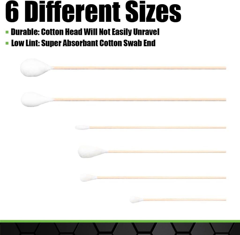 325 pc cotton swab assortment - auto detailing, electronics, lubricant application, cleaning firearms, pets - super absorbent - low lint - wood handles - home, garage, workshop, office - view 2