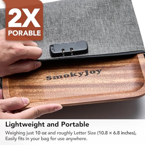 Wooden Rolling Tray Set, 10.8 Inch Walnut Wood Trays Bundle - view 6
