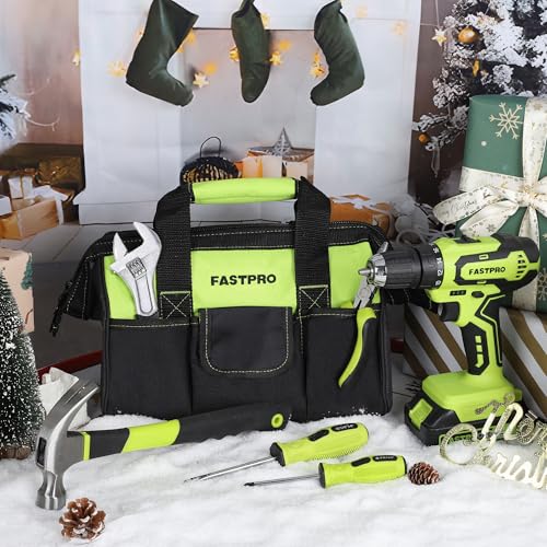 Home Tool Set with Drill, Household Repairing Tool Kit, Green - view 6