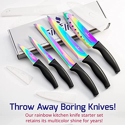 Kitchen Knife Set, 5 Blades, Red Handle | Red Rack - view 2